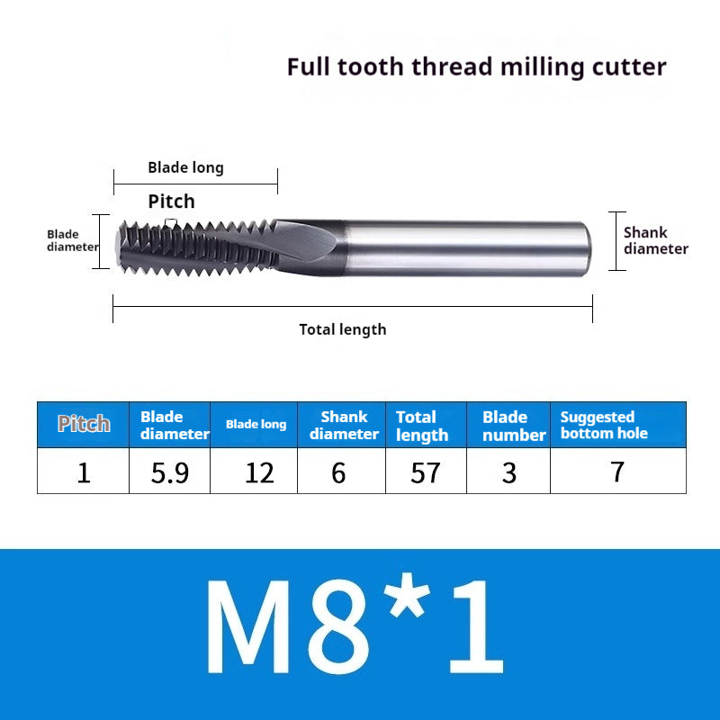 2034-65° three-tooth thread milling cutter, tungsten steel alloy end mill, tooth milling cutter, three-edged coating, M2M3M4M6 CNC cutter Shandong Denso Pricision Tools Co.,Ltd.